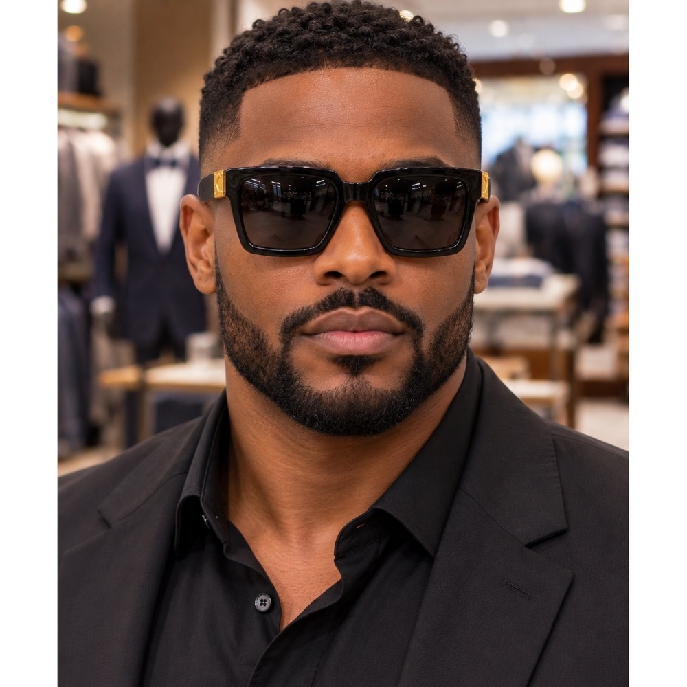Sunglasses Men Black Square Shades